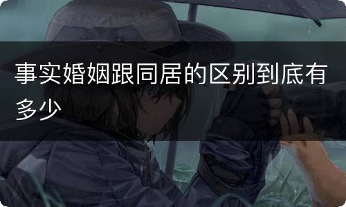 事实婚姻跟同居的区别到底有多少