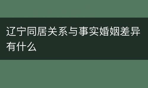 辽宁同居关系与事实婚姻差异有什么
