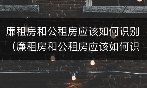 廉租房和公租房应该如何识别（廉租房和公租房应该如何识别出来）