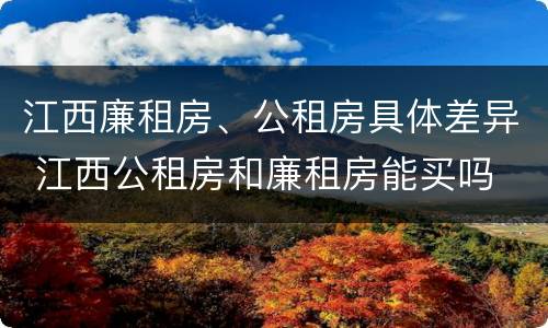 江西廉租房、公租房具体差异 江西公租房和廉租房能买吗