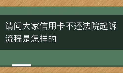 请问大家信用卡不还法院起诉流程是怎样的