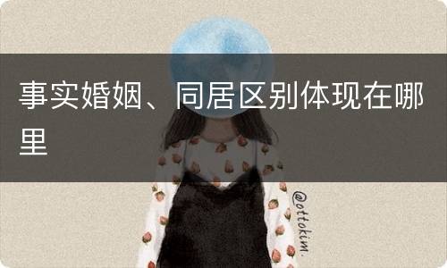 事实婚姻、同居区别体现在哪里