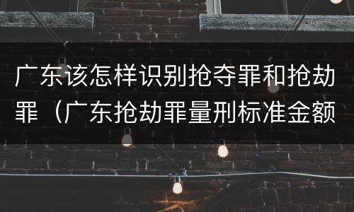 广东该怎样识别抢夺罪和抢劫罪（广东抢劫罪量刑标准金额）