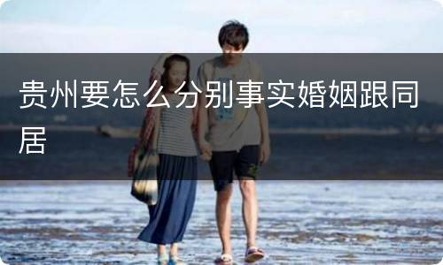 贵州要怎么分别事实婚姻跟同居