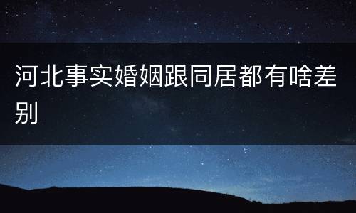 河北事实婚姻跟同居都有啥差别