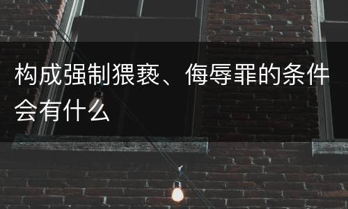 构成强制猥亵、侮辱罪的条件会有什么