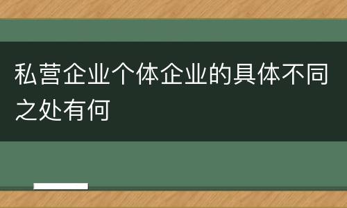 私营企业个体企业的具体不同之处有何