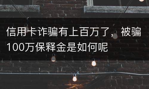 信用卡诈骗有上百万了，被骗100万保释金是如何呢