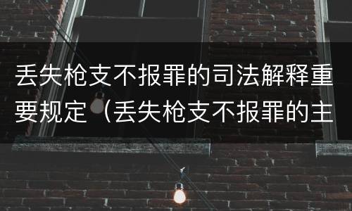 丢失枪支不报罪的司法解释重要规定（丢失枪支不报罪的主体是什么）