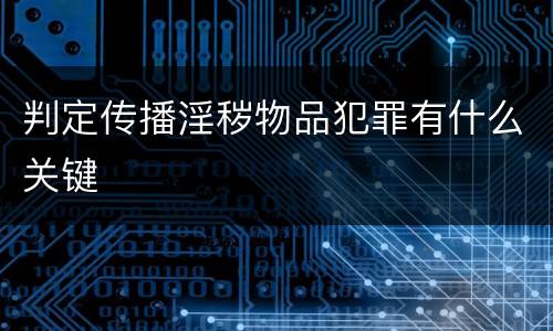 判定传播淫秽物品犯罪有什么关键