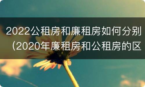2022公租房和廉租房如何分别（2020年廉租房和公租房的区别）