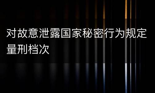 对故意泄露国家秘密行为规定量刑档次
