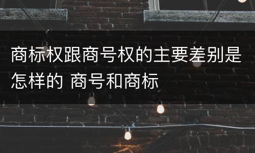 商标权跟商号权的主要差别是怎样的 商号和商标