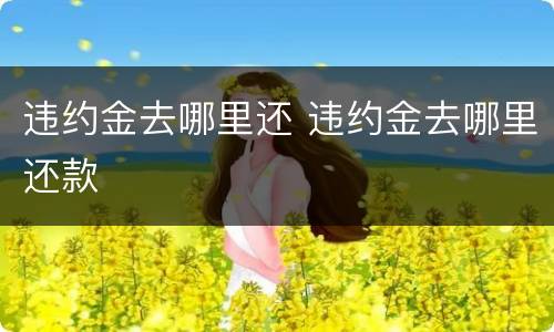 违约金去哪里还 违约金去哪里还款