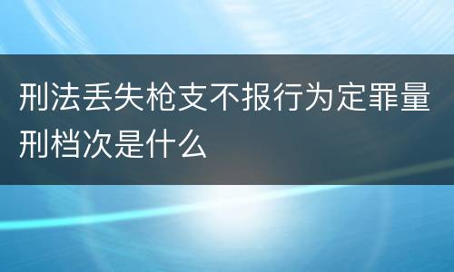 刑法丢失枪支不报行为定罪量刑档次是什么