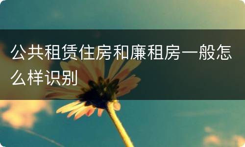 公共租赁住房和廉租房一般怎么样识别