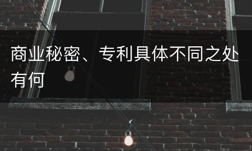 商业秘密、专利具体不同之处有何