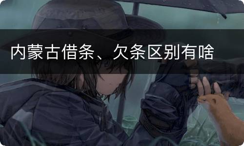 内蒙古借条、欠条区别有啥