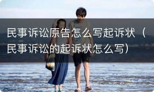 民事诉讼原告怎么写起诉状（民事诉讼的起诉状怎么写）