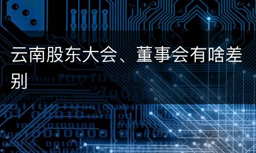 云南股东大会、董事会有啥差别