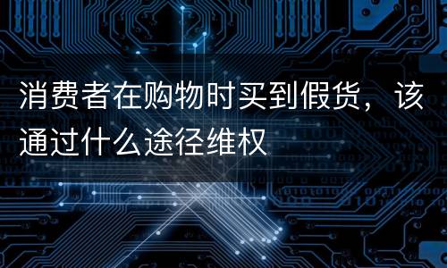 消费者在购物时买到假货，该通过什么途径维权