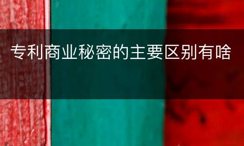 专利商业秘密的主要区别有啥