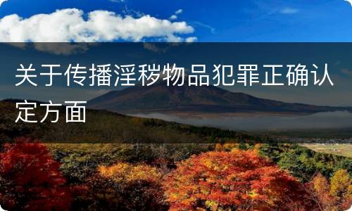 关于传播淫秽物品犯罪正确认定方面