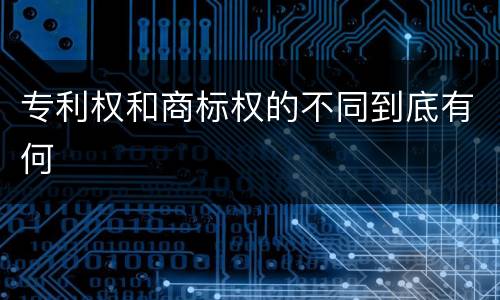 专利权和商标权的不同到底有何