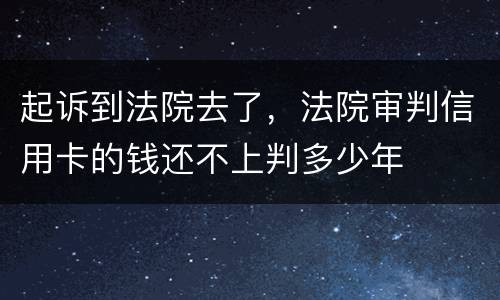 起诉到法院去了，法院审判信用卡的钱还不上判多少年