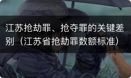 江苏抢劫罪、抢夺罪的关键差别（江苏省抢劫罪数额标准）