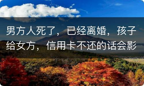 男方人死了，已经离婚，孩子给女方，信用卡不还的话会影响到孩子的诚信吗