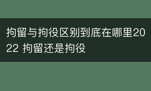 拘留与拘役区别到底在哪里2022 拘留还是拘役