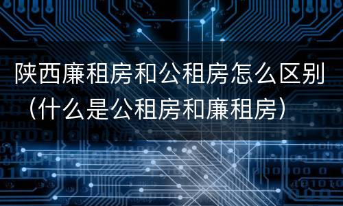 陕西廉租房和公租房怎么区别（什么是公租房和廉租房）