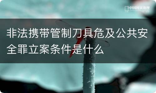 非法携带管制刀具危及公共安全罪立案条件是什么