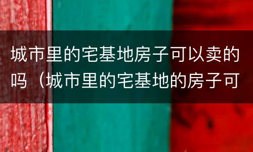 城市里的宅基地房子可以卖的吗（城市里的宅基地的房子可以买卖吗）
