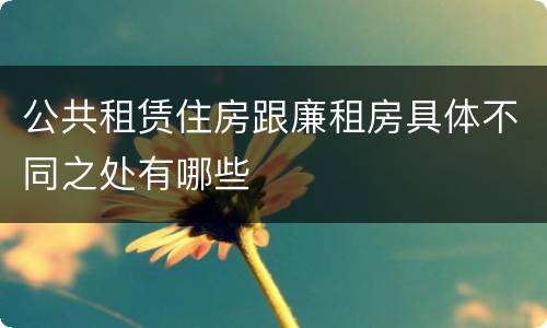 公共租赁住房跟廉租房具体不同之处有哪些