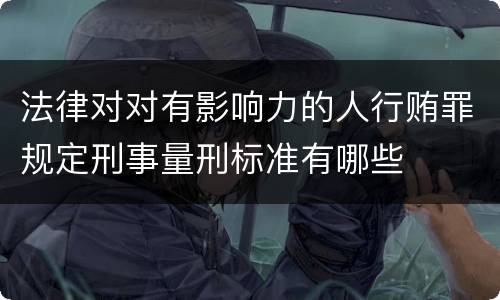 法律对对有影响力的人行贿罪规定刑事量刑标准有哪些