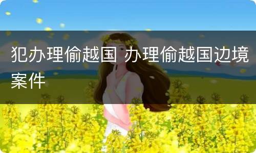 犯办理偷越国 办理偷越国边境案件