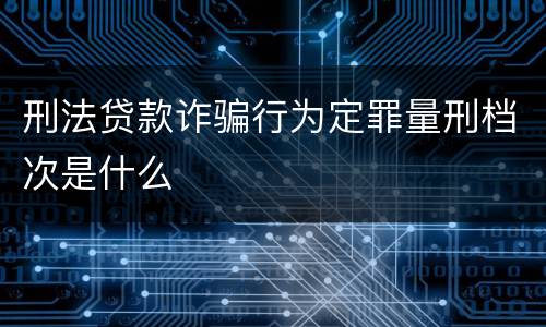 刑法贷款诈骗行为定罪量刑档次是什么