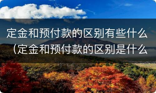 定金和预付款的区别有些什么（定金和预付款的区别是什么）