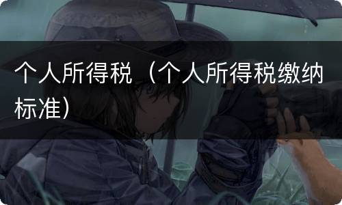 个人所得税（个人所得税缴纳标准）