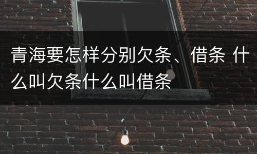 青海要怎样分别欠条、借条 什么叫欠条什么叫借条