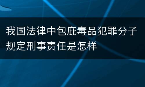 我国法律中包庇毒品犯罪分子规定刑事责任是怎样