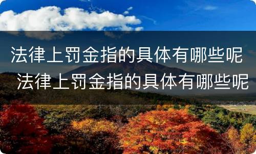 法律上罚金指的具体有哪些呢 法律上罚金指的具体有哪些呢怎么算