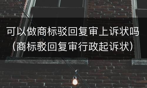 可以做商标驳回复审上诉状吗（商标驳回复审行政起诉状）