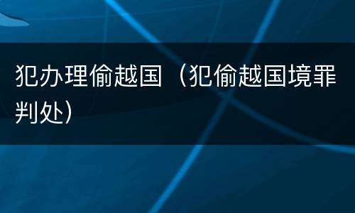 犯办理偷越国（犯偷越国境罪判处）
