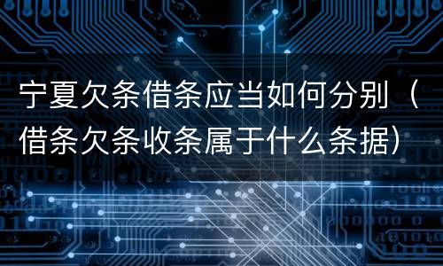 宁夏欠条借条应当如何分别（借条欠条收条属于什么条据）