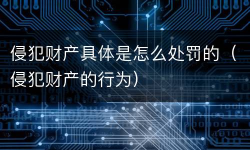 侵犯财产具体是怎么处罚的（侵犯财产的行为）