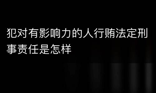 犯对有影响力的人行贿法定刑事责任是怎样