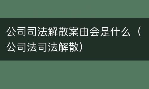 公司司法解散案由会是什么（公司法司法解散）